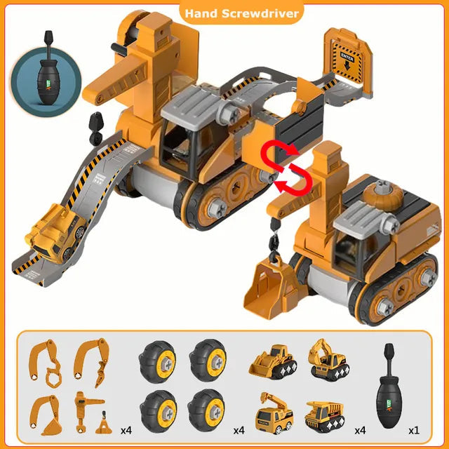 Constructo 120+ Piece BPA-Free Build and Play Vehicle Set - Educational Toy for Kids 4+