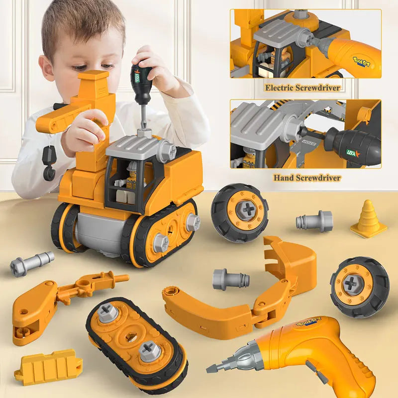 Constructo 120+ Piece BPA-Free Build and Play Vehicle Set - Educational Toy for Kids 4+