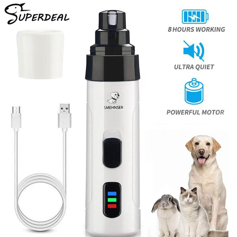 Electric Pet Nail Grinder - Quiet, USB Rechargeable Nail Trimmer for Dogs & Cats