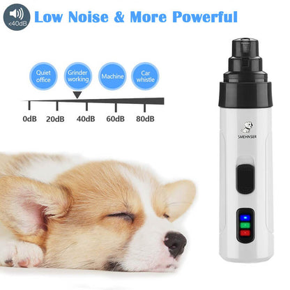 Electric Pet Nail Grinder - Quiet, USB Rechargeable Nail Trimmer for Dogs & Cats