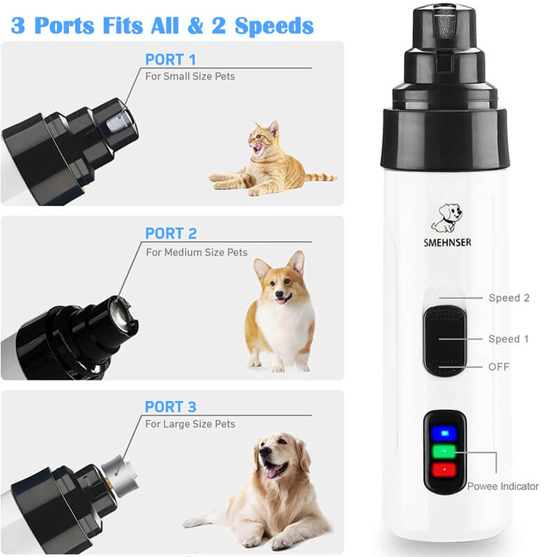 Electric Pet Nail Grinder - Quiet, USB Rechargeable Nail Trimmer for Dogs & Cats
