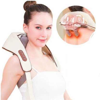 Wireless Neck and Back Massager with Deep Tissue Nodes and Soothing Heat Therapy