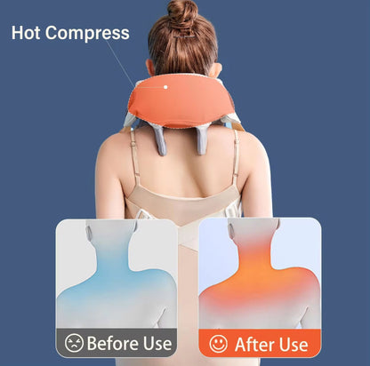 Wireless Neck and Back Massager with Deep Tissue Nodes and Soothing Heat Therapy