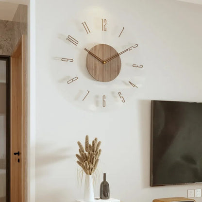 FashionableClock Scandinavian Wooden Wall Clock with Silent Quartz Movement