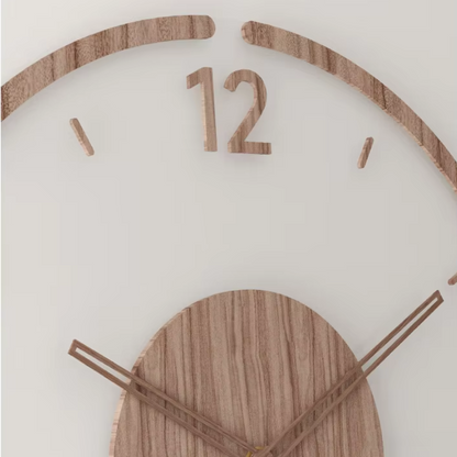 FashionableClock Scandinavian Wooden Wall Clock with Silent Quartz Movement