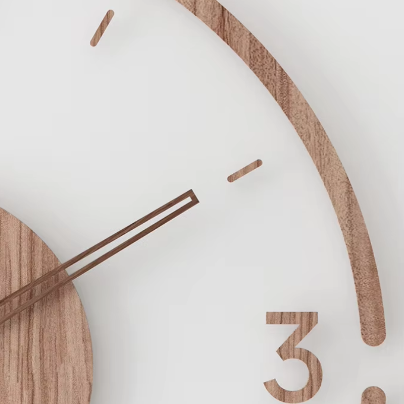 FashionableClock Scandinavian Wooden Wall Clock with Silent Quartz Movement