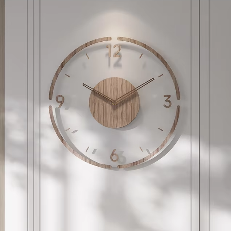 FashionableClock Scandinavian Wooden Wall Clock with Silent Quartz Movement