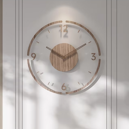 FashionableClock Scandinavian Wooden Wall Clock with Silent Quartz Movement