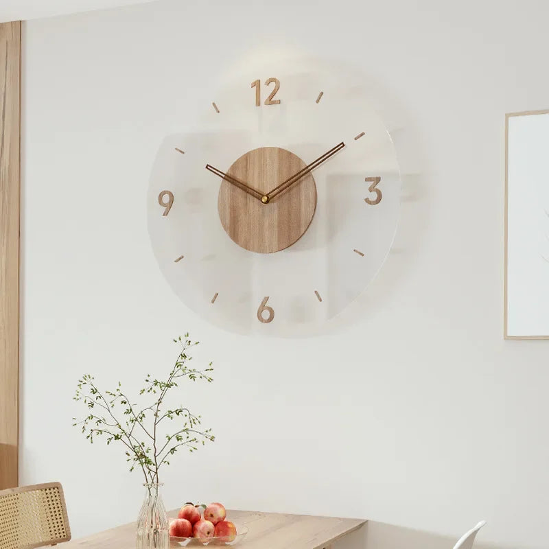 FashionableClock Scandinavian Wooden Wall Clock with Silent Quartz Movement