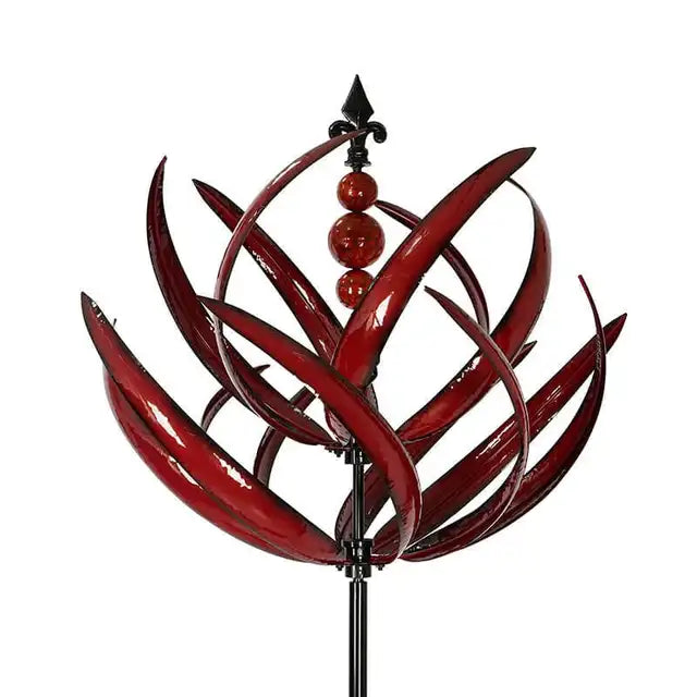 Garden Wind Spinner Kinetic Sculpture - Weather-Resistant Wood & Steel Yard Art Decor