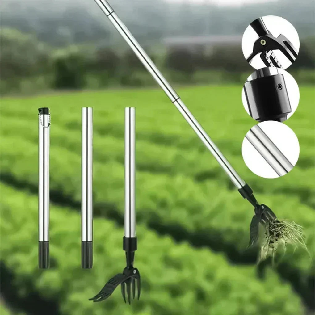 Steel Garden Weed Puller Head - Root Remover Claw Attachment for Extension Poles