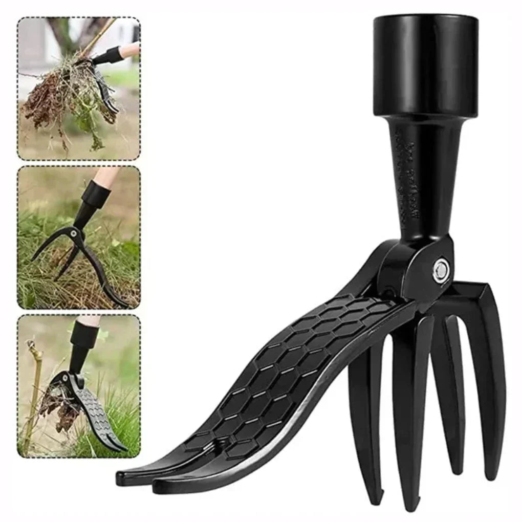 Steel Garden Weed Puller Head - Root Remover Claw Attachment for Extension Poles
