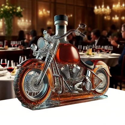 Motorcycle-Shaped Whiskey Decanter - Novelty Glass Barware for Home Bar Display