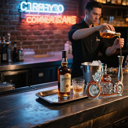 Motorcycle-Shaped Whiskey Decanter - Novelty Glass Barware for Home Bar Display