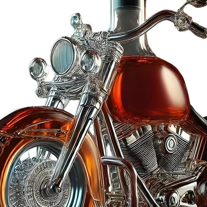 Motorcycle-Shaped Whiskey Decanter - Novelty Glass Barware for Home Bar Display