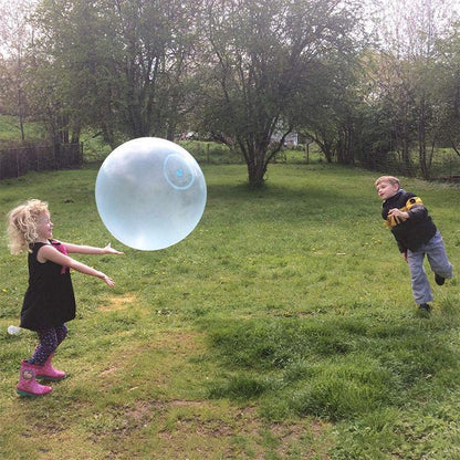 Inflatable Tear-Resistant Bubble Ball - Bounce, Kick & Sit-On TPR Ball Toy for Kids & Family Fun