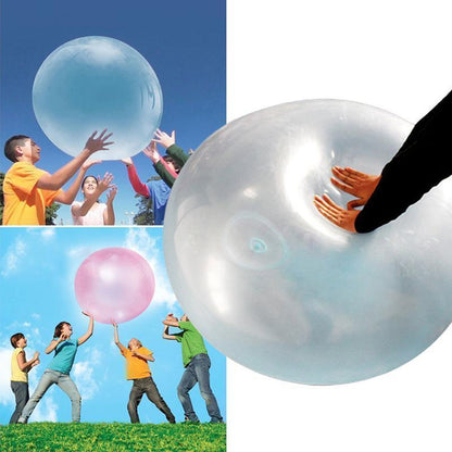 Inflatable Tear-Resistant Bubble Ball - Bounce, Kick & Sit-On TPR Ball Toy for Kids & Family Fun