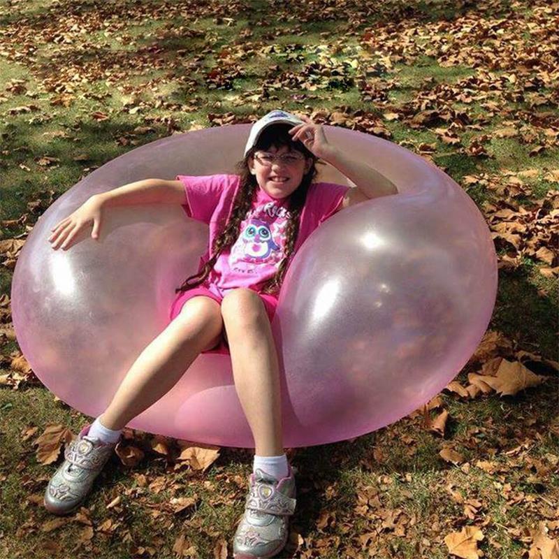 Inflatable Tear-Resistant Bubble Ball - Bounce, Kick & Sit-On TPR Ball Toy for Kids & Family Fun
