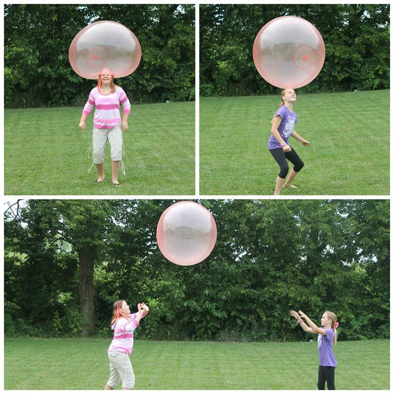 Inflatable Tear-Resistant Bubble Ball - Bounce, Kick & Sit-On TPR Ball Toy for Kids & Family Fun