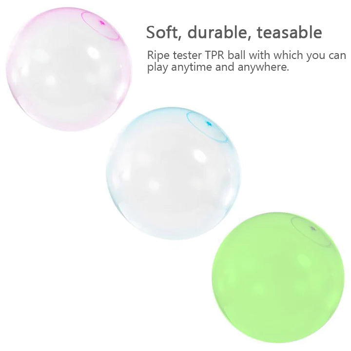 Inflatable Tear-Resistant Bubble Ball - Bounce, Kick & Sit-On TPR Ball Toy for Kids & Family Fun