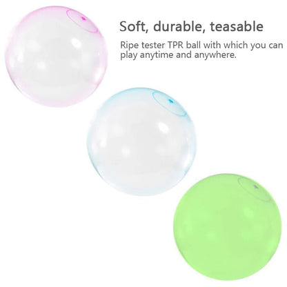 Inflatable Tear-Resistant Bubble Ball - Bounce, Kick & Sit-On TPR Ball Toy for Kids & Family Fun