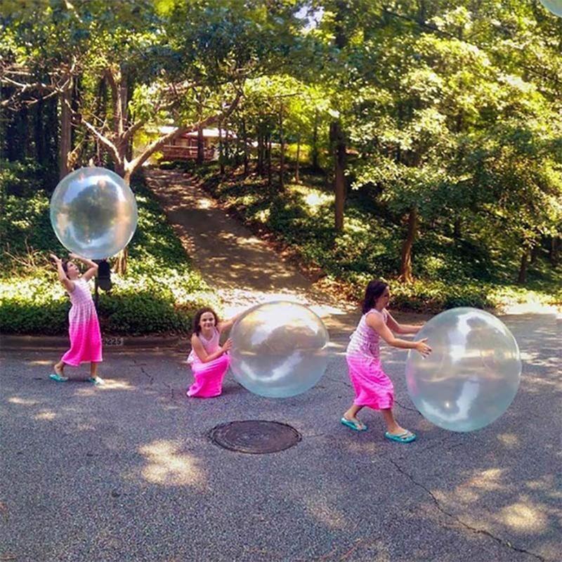 Inflatable Tear-Resistant Bubble Ball - Bounce, Kick & Sit-On TPR Ball Toy for Kids & Family Fun