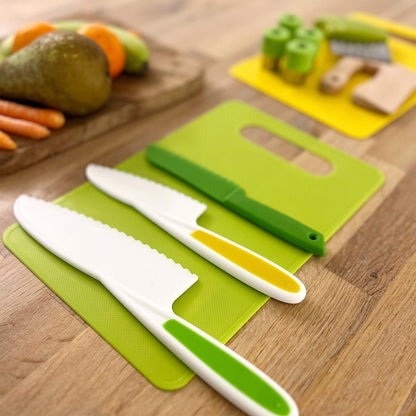 Montessori Cooking Set for Toddlers - Kids Kitchen Play Apron, Utensils & Knife, Ages 2-6