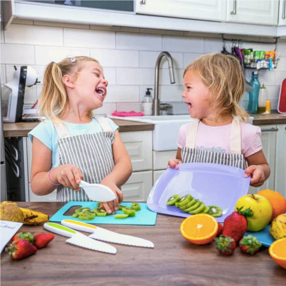 Montessori Cooking Set for Toddlers - Kids Kitchen Play Apron, Utensils & Knife, Ages 2-6