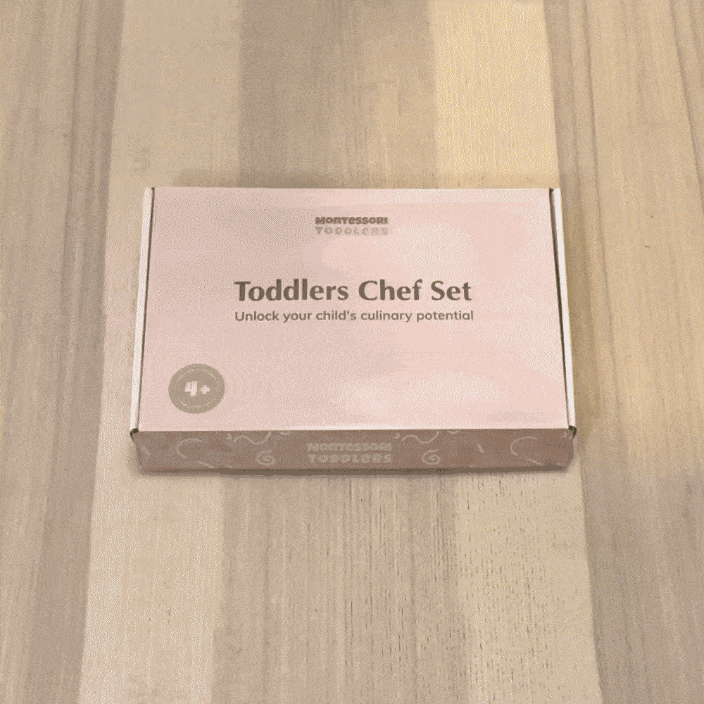Montessori Cooking Set for Toddlers - Kids Kitchen Play Apron, Utensils & Knife, Ages 2-6