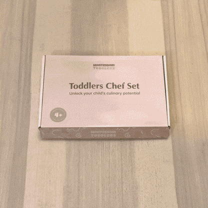 Montessori Cooking Set for Toddlers - Kids Kitchen Play Apron, Utensils & Knife, Ages 2-6