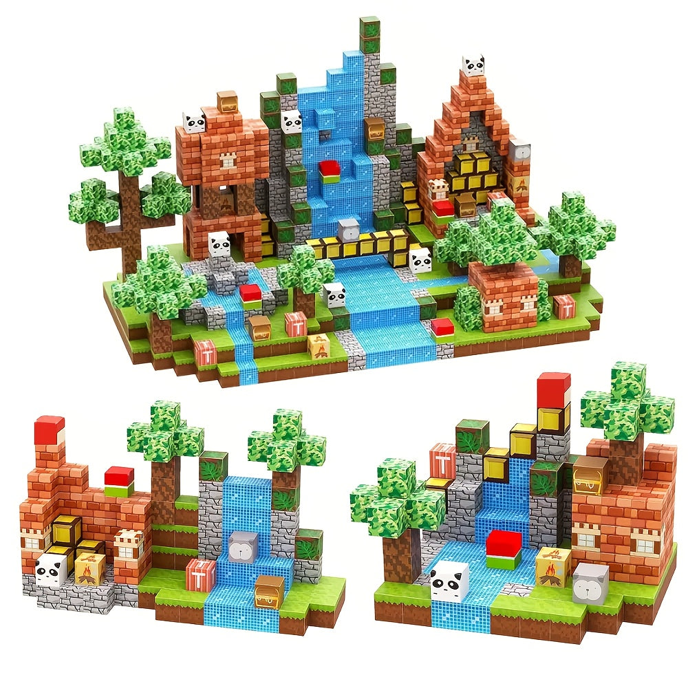 Magnetic Building Blocks Creative Toy Set for Kids with 150 Colorful Pieces Included