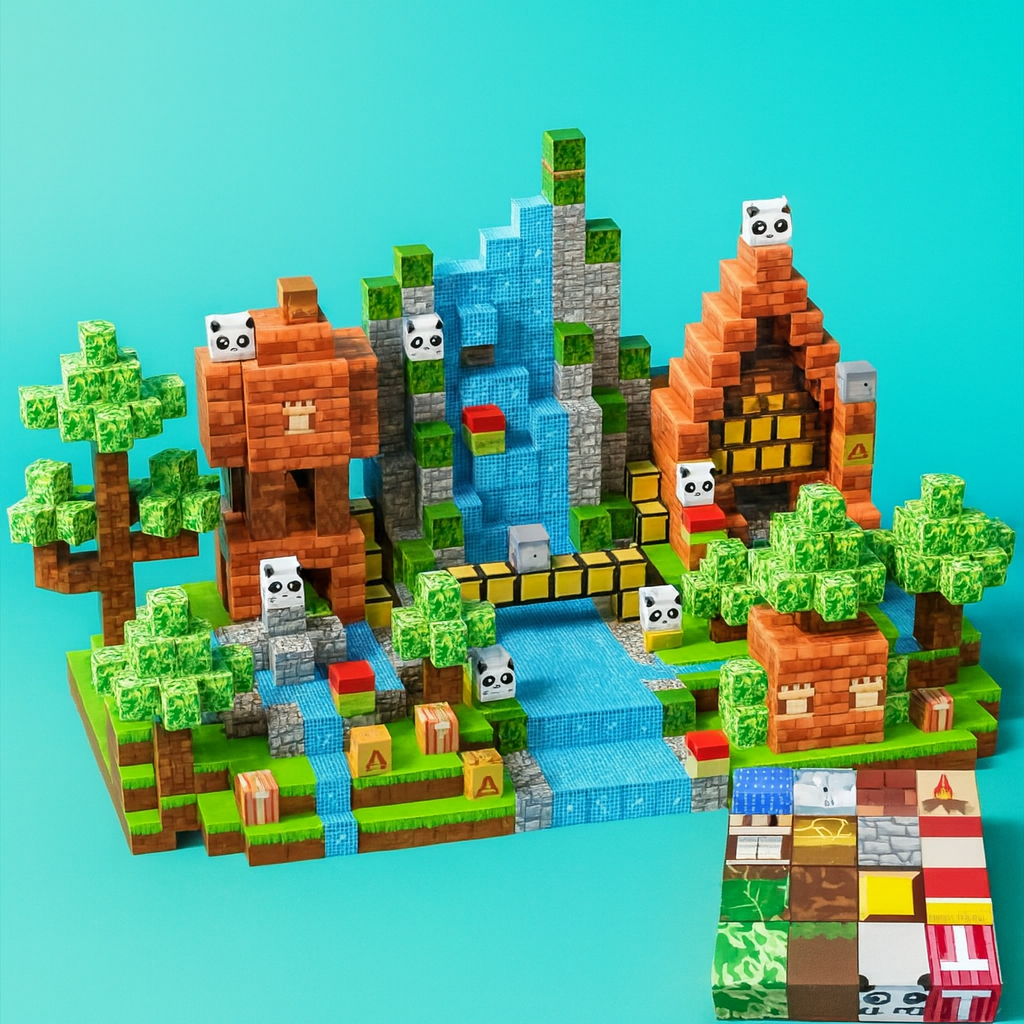 Magnetic Building Blocks Creative Toy Set for Kids with 150 Colorful Pieces Included
