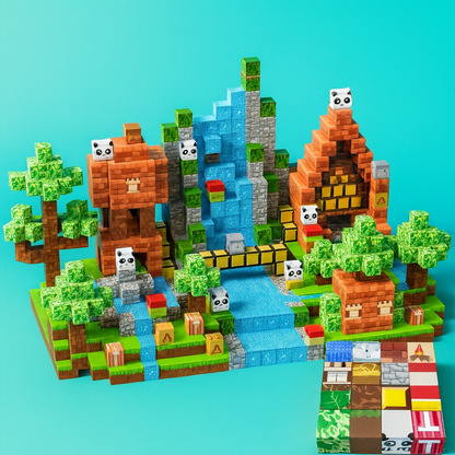 Magnetic Building Blocks Creative Toy Set for Kids with 150 Colorful Pieces Included