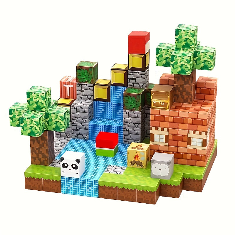 Magnetic Building Blocks Creative Toy Set for Kids with 150 Colorful Pieces Included