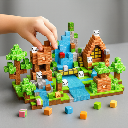 Magnetic Building Blocks Creative Toy Set for Kids with 150 Colorful Pieces Included