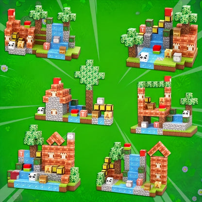 Magnetic Building Blocks Creative Toy Set for Kids with 150 Colorful Pieces Included