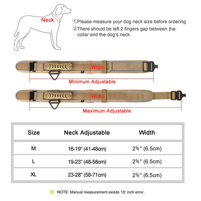 Durable Nylon Dog Training Collar with Reflective Stitching and Built-In Control Handle