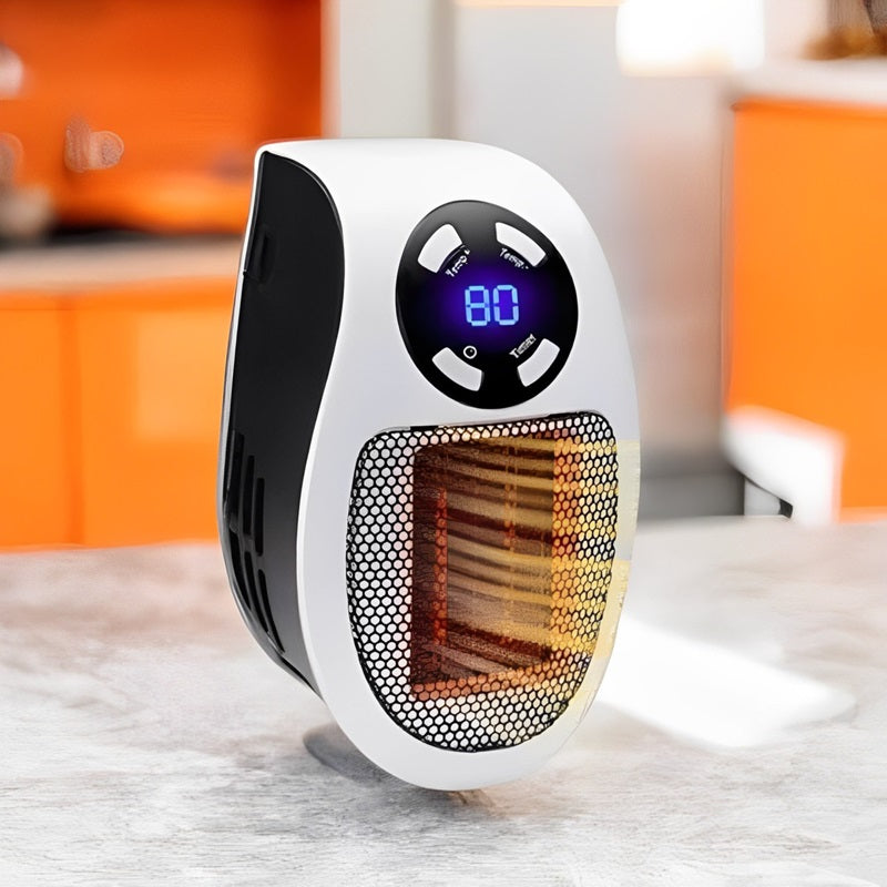 Mini Portable Quartz Space Heater with LED Display, Smart Thermostat, Timer and Overheat Protection