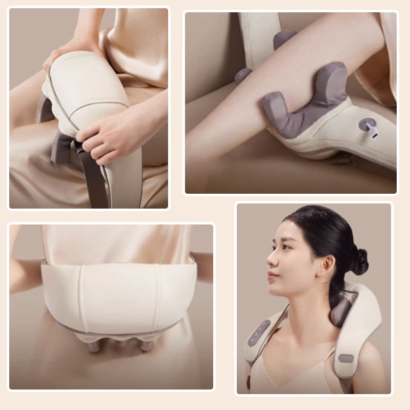 6-Head Neck and Shoulder Massager with Adjustable Heat, Cordless Design and Washable Cover