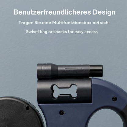 Retractable Double Dog Leash with Bright LED Light and Tangle-Free 360-Degree Rotation