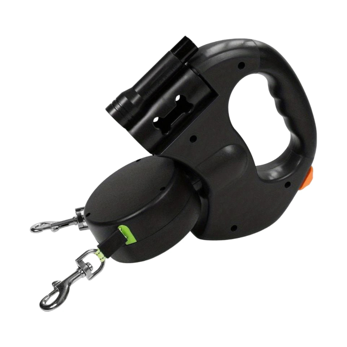 Retractable Double Dog Leash with Bright LED Light and Tangle-Free 360-Degree Rotation