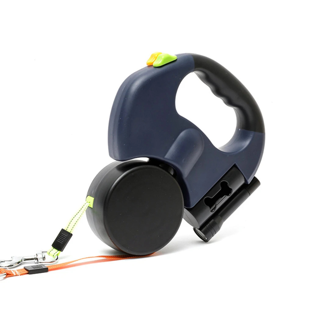 Retractable Double Dog Leash with Bright LED Light and Tangle-Free 360-Degree Rotation
