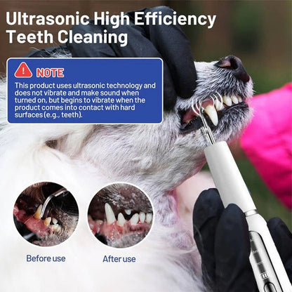 Pet Oral Cleaning Tool with Gentle Vibration, LED Light and Automatic Gum Sensor