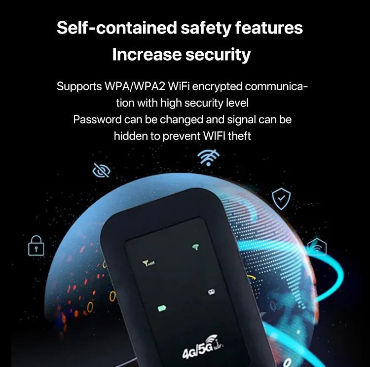 Portable 5G WiFi Router - High-Speed Mobile Wireless Hotspot, Unlocked, Long Battery Life