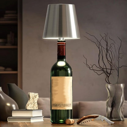 Rechargeable LED Bottle Lamp with Touch Control, Dimmable Light & 3 Colour Temperatures