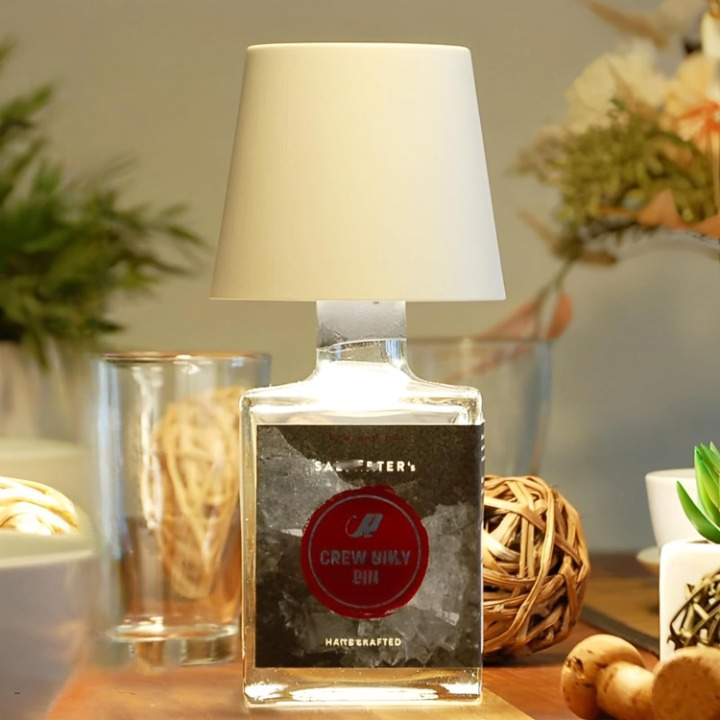 Rechargeable LED Bottle Lamp with Touch Control, Dimmable Light & 3 Colour Temperatures