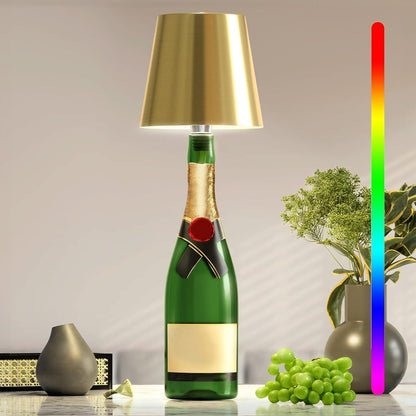 Rechargeable LED Bottle Lamp with Touch Control, Dimmable Light & 3 Colour Temperatures
