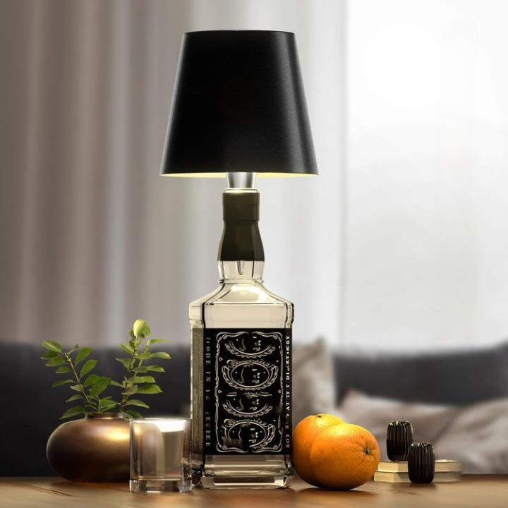 Rechargeable LED Bottle Lamp with Touch Control, Dimmable Light & 3 Colour Temperatures