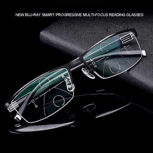 Multifocal Reading Glasses with Photochromic Lenses, Anti-Blue Light and UV Protection