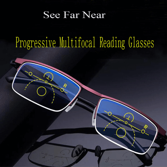 Multifocal Reading Glasses with Photochromic Lenses, Anti-Blue Light and UV Protection